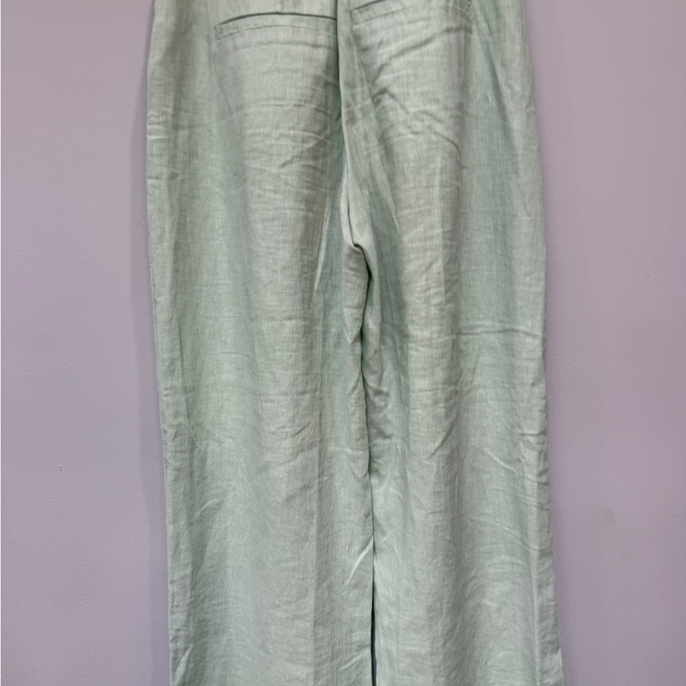 Abercrombie & Fitch Women’s XXS Mint Green Linen Wide Leg Pants - Picture 4 of 5